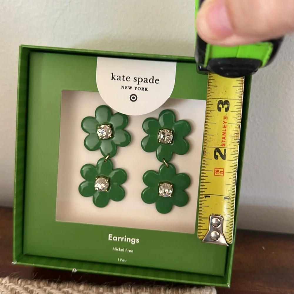 Kate Spade For Target Green Floral  Drop Earrings Kate Spade Green Earrings